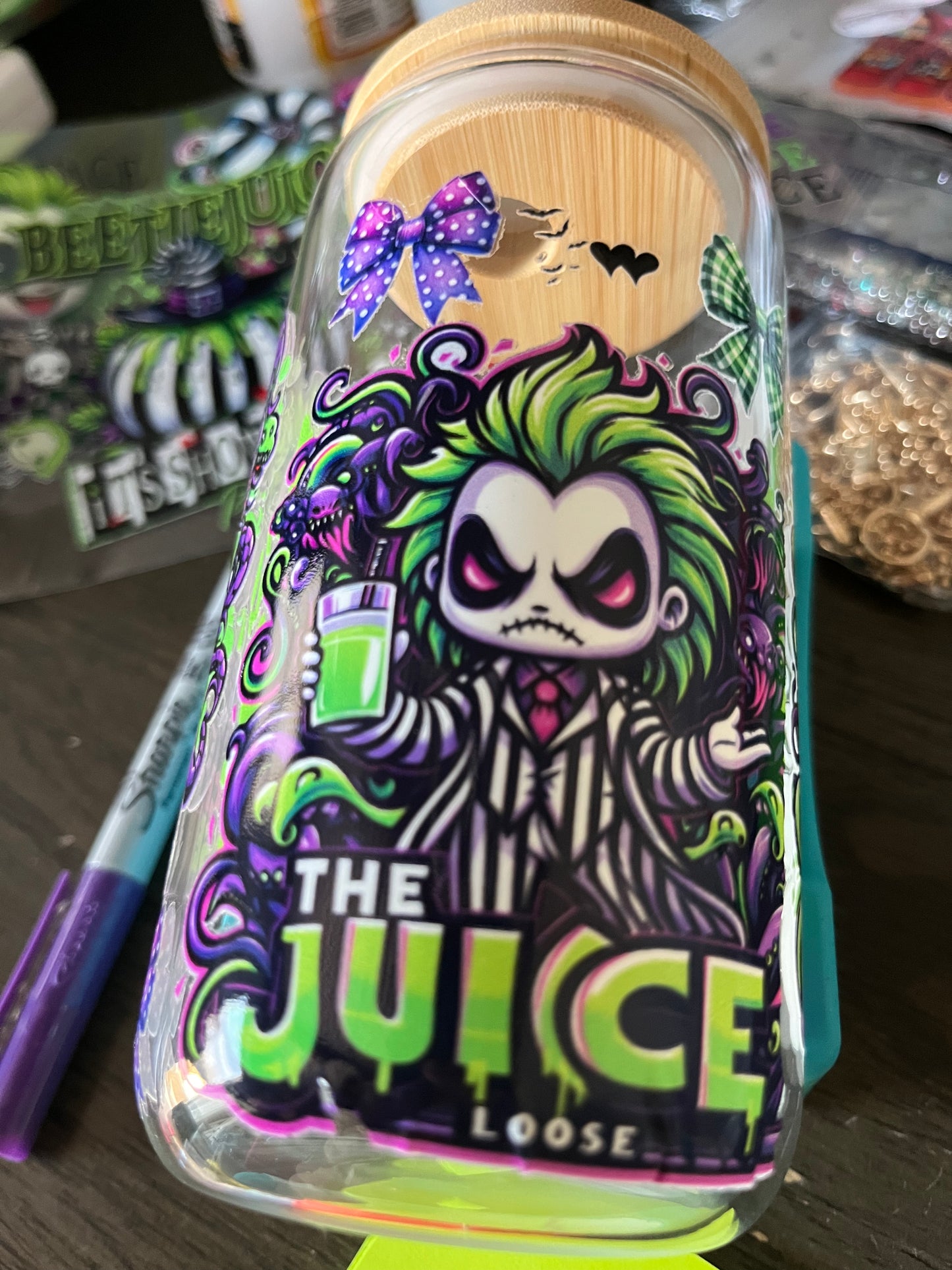 Beetle Juice Glass Cup